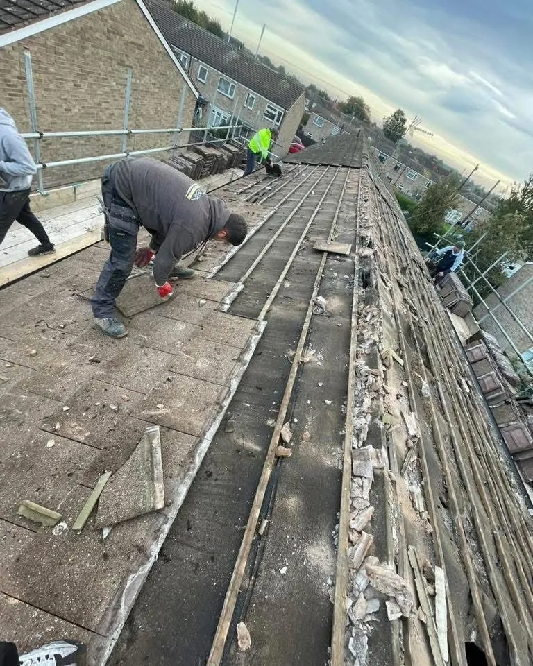 Roof strip and re-felt in progress in Falmouth
